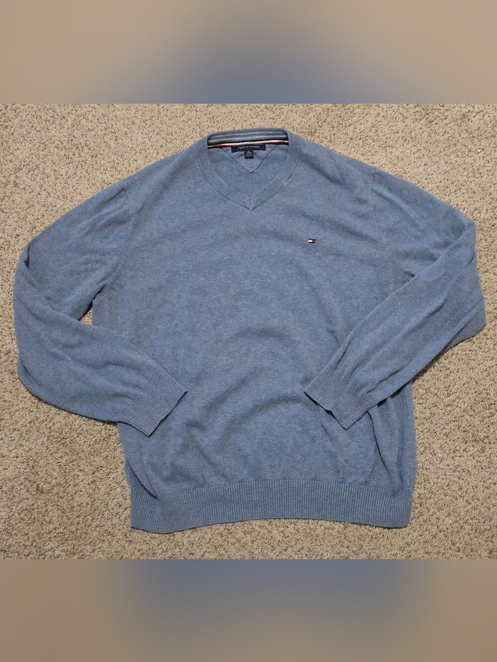Tommy Hilfiger Blue V-Neck Sweater Men's Size XL